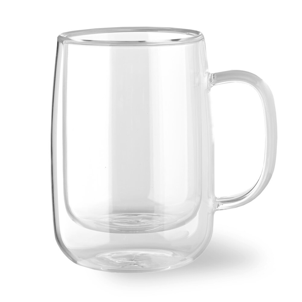 Small glass coffee shop mugs